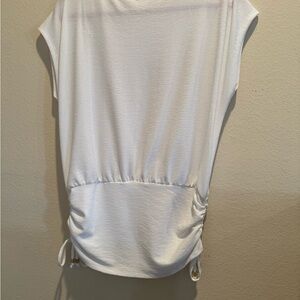 Michael Kors White Drawstring-Hem Tunic Top
